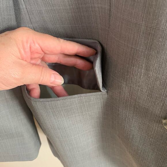 Perry Ellis Sz 38 Short Classic Fit Blazer Jacket Gray 2 Button Formal Business - Picture 8 of 13